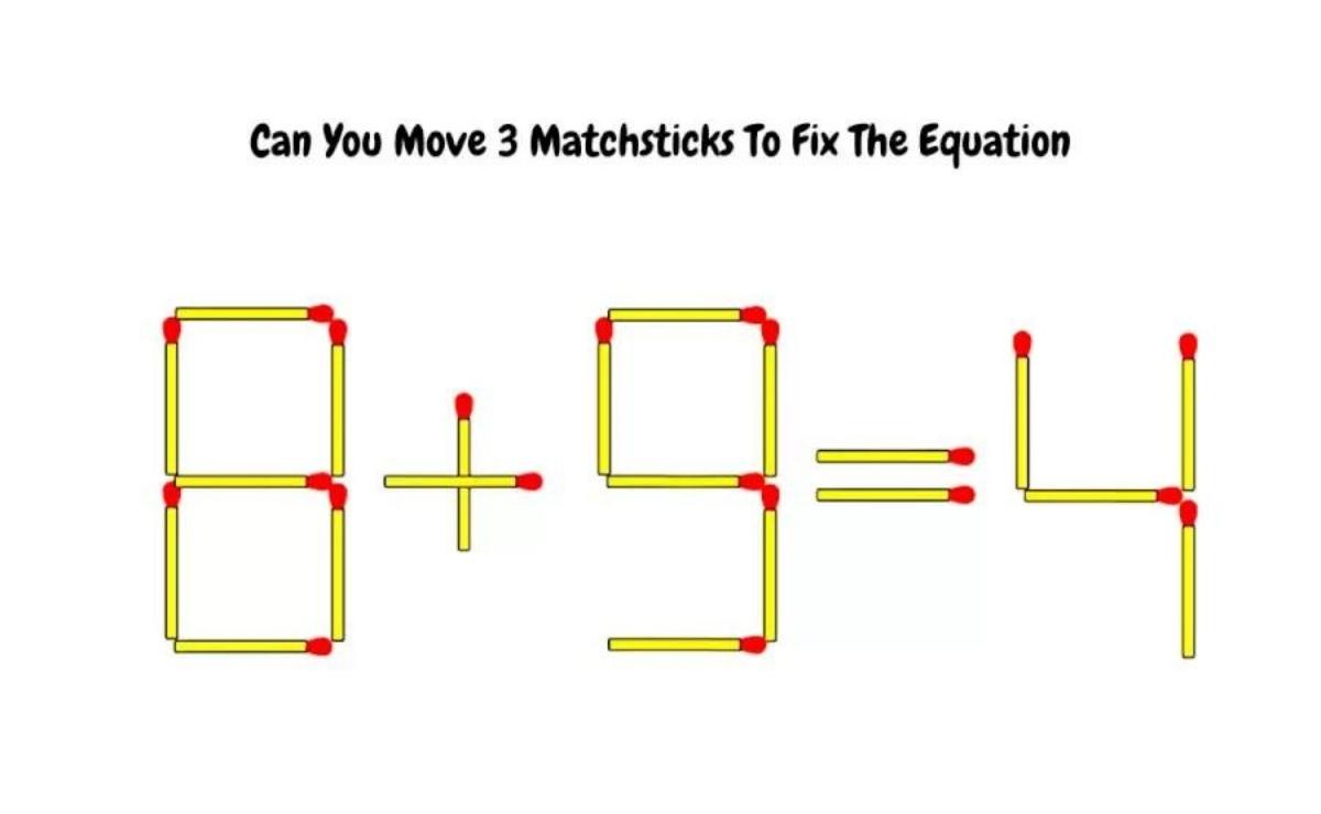 Regardez attentivement et déterminez les allumettes à déplacer afin de corriger l'équation du puzzle visuel.