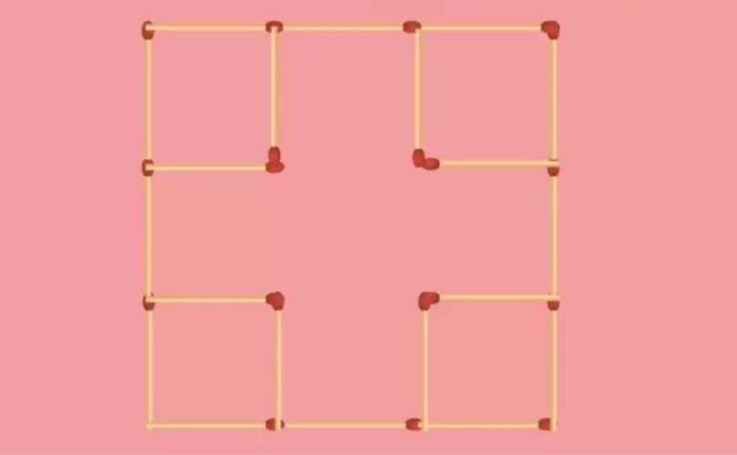 Tienes que determinar qué movimientos realizar en el acertijo visual para formar solo 7 cuadrados con solo 2 movimientos