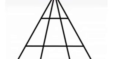 En la imagen del test visual se ve un triángulo grande compuesto por muchos triángulos más pequeños.